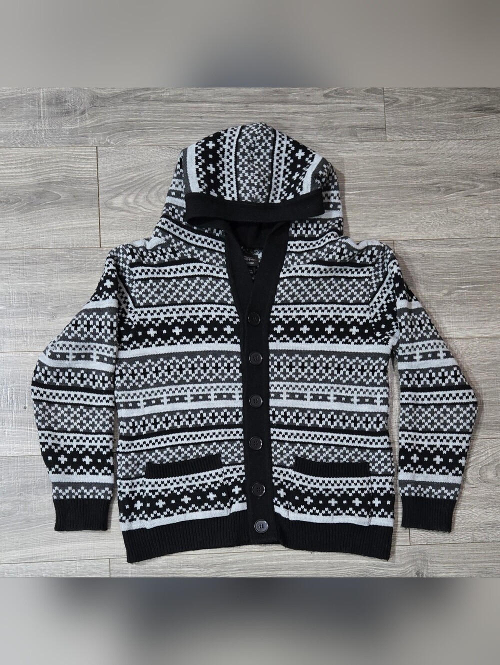 Harry Potter Universal Studios Wool Cardigan Sweater Made Scotland Hooded S.